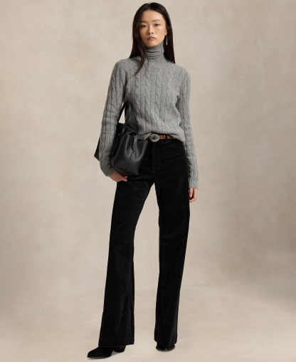 Polo Ralph Lauren Women's Beaton Corduroy Flared Pants - Polo Black
