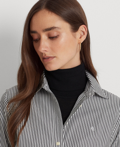 Lauren Ralph Lauren Non-Iron Straight-Fit Shirt - Black/White