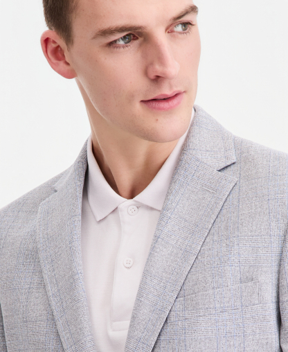Tommy Hilfiger Men's Modern-Fit Patterned Blazer - Blue Grey