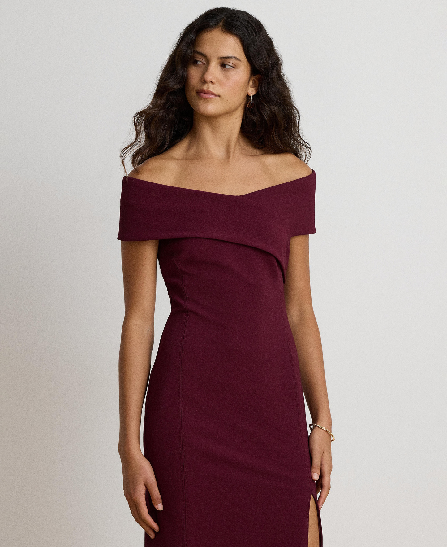 Lauren Ralph Lauren Women's Faille Off-the-Shoulder Cocktail Dress - Dark Garnet
