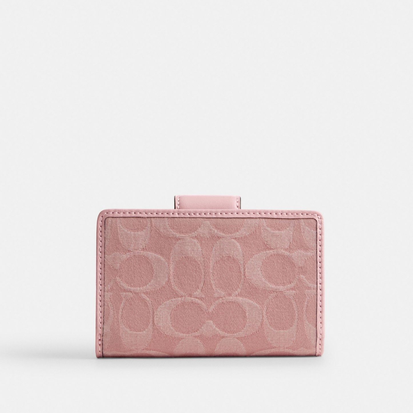 Medium Corner Zip Wallet In Signature Denim - Gold/Light Pink - view 4