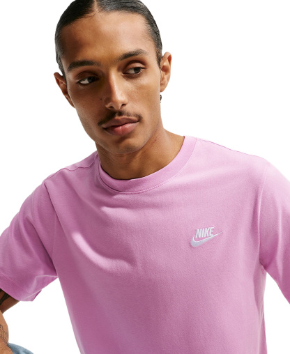 Nike Men's Sportswear Club Crewneck T-Shirt - Light Magenta