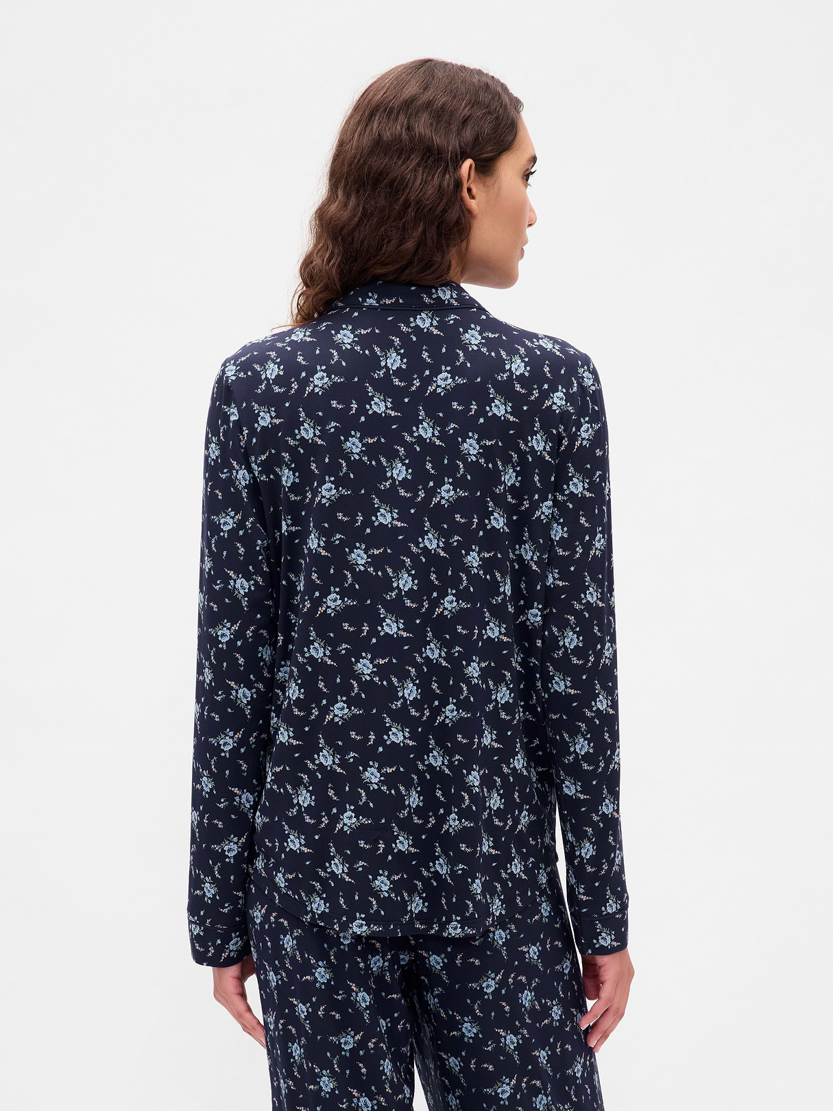 SoftMade Modal PJ Top - Navy blue floral