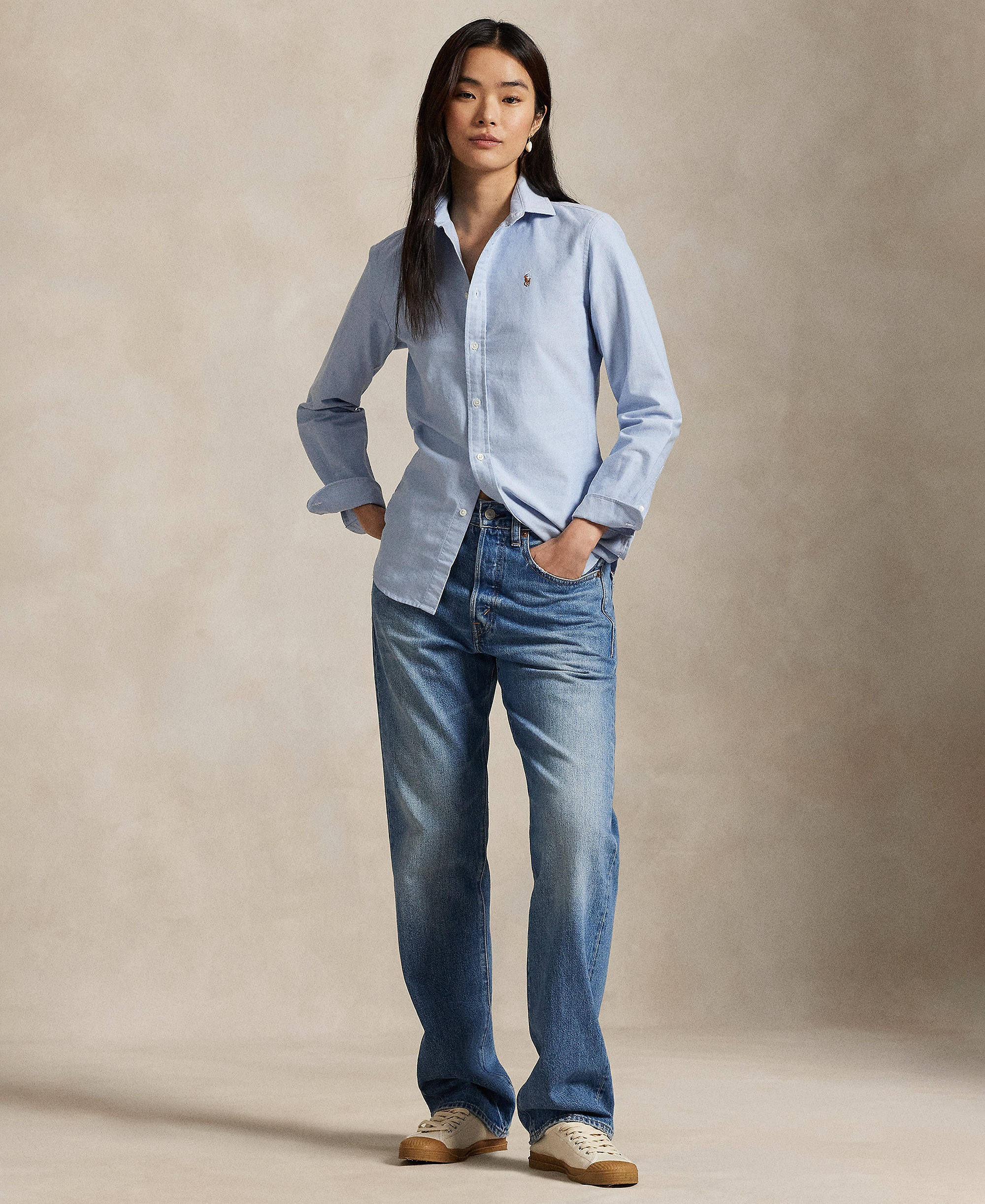 Polo Ralph Lauren Women's Slim-Fit Oxford Shirt - Blue