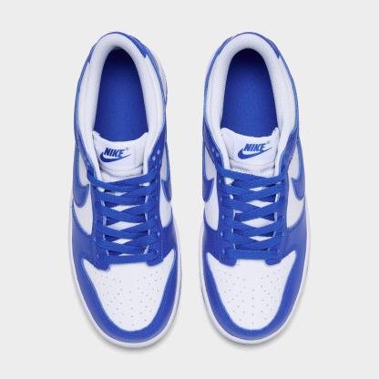 Big Kids' Nithtke Dunk Low Casual Shoes - Part 1 - White/Hyper Royal/Hyper Royal - Top view