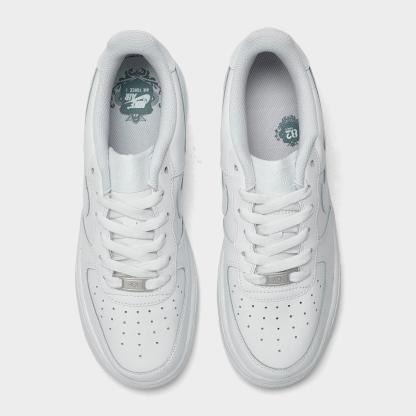Big Kids' Nithtke Air Force 1 Low Casual Shoes - White/White - Top view