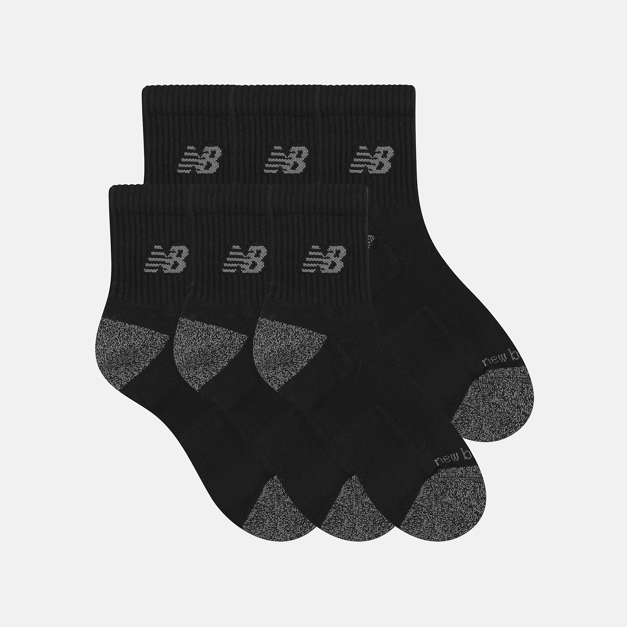 New Balance Active QTR Socks 6 Pack, LAS65202BK