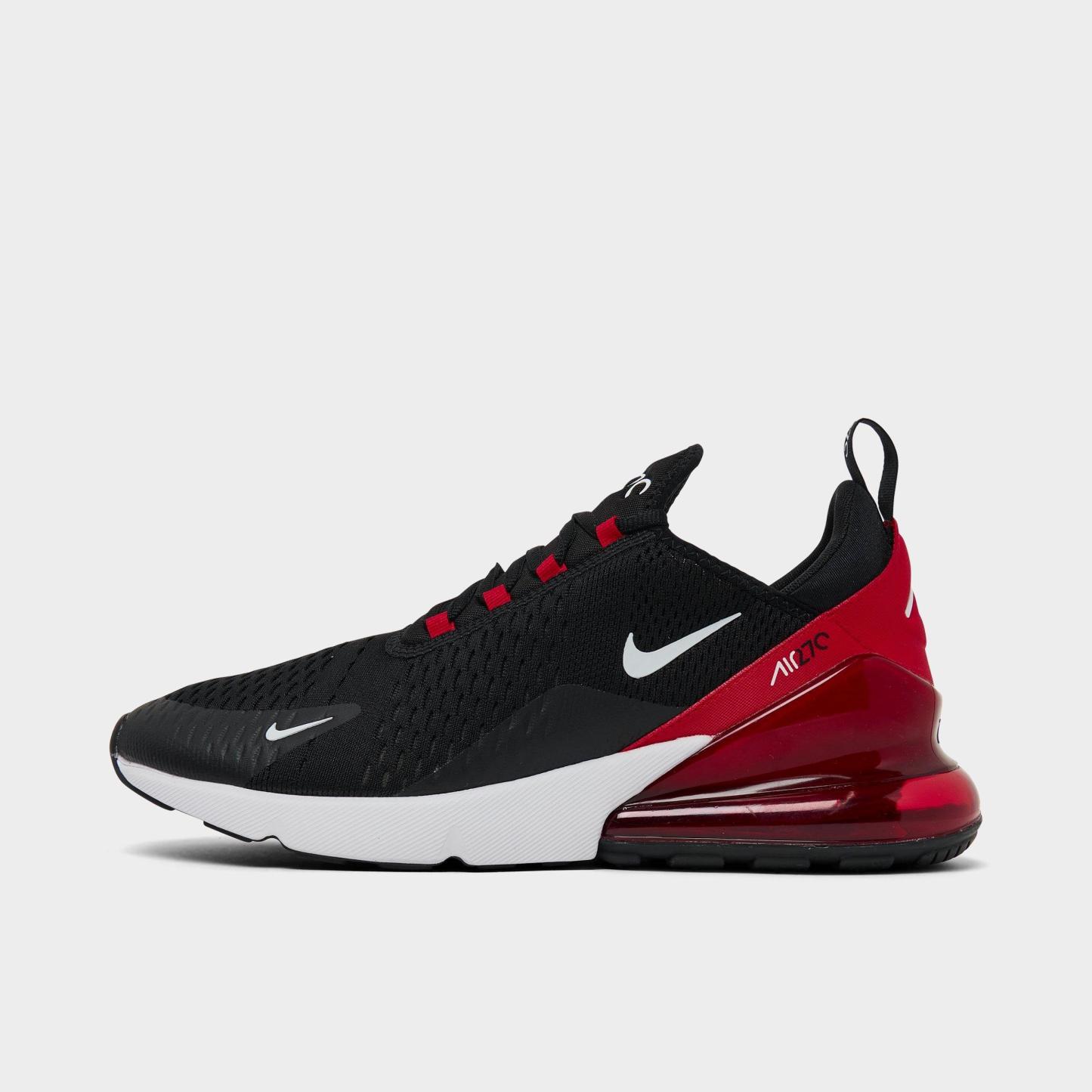 Men's Nithtke Air Max 270 Casual Shoes - Part 1 - Black/University Red/Anthracite/White - Left shoe facing left. Outside of the shoe.