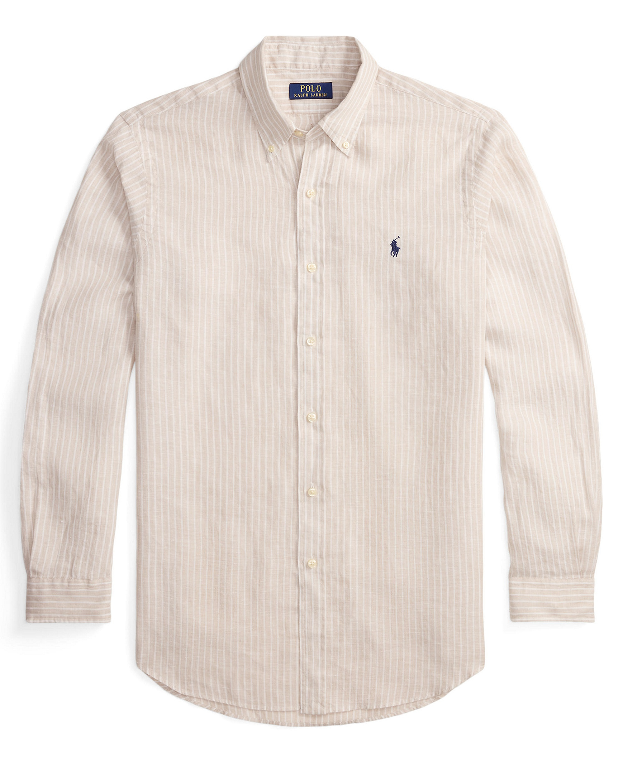 Polo Ralph Lauren Men's Classic-Fit Linen Shirt - Coastal Beige/White