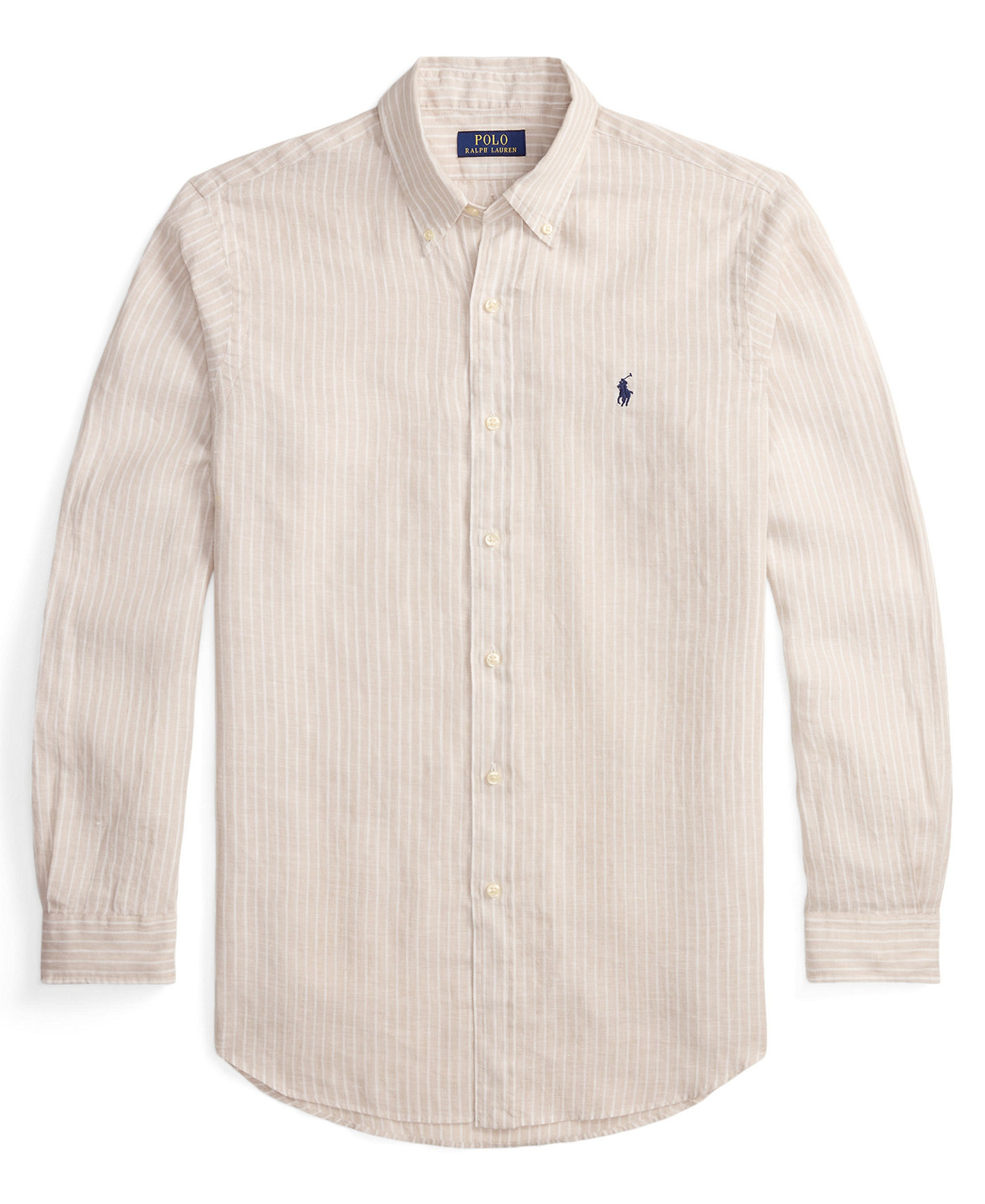 Polo Ralph Lauren Men's Classic-Fit Linen Shirt - Coastal Beige/White