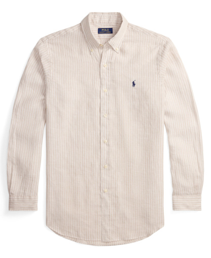 Polo Ralph Lauren Men's Classic-Fit Linen Shirt - Coastal Beige/White
