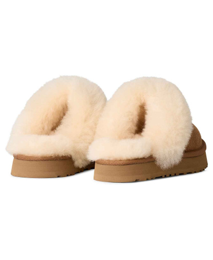 UGG® Kids Round Toe Disquette Slippers - Chestnut
