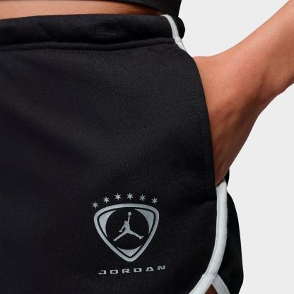 Women's Jordan Brooklyn Fleece Shorts - Black/White/Metallic Silver - view 5
