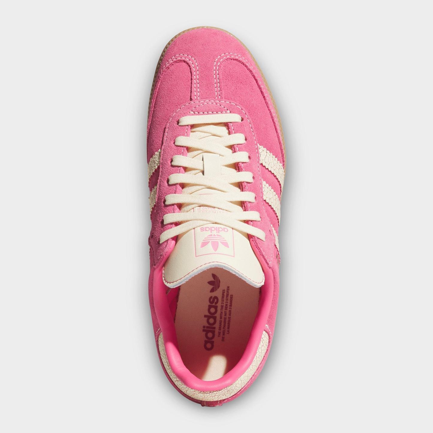 Big Kids' adidas Originals Samba OG Casual Shoes - Part 1 - Pink Fusion/Warm Vanilla/Gum - Top view