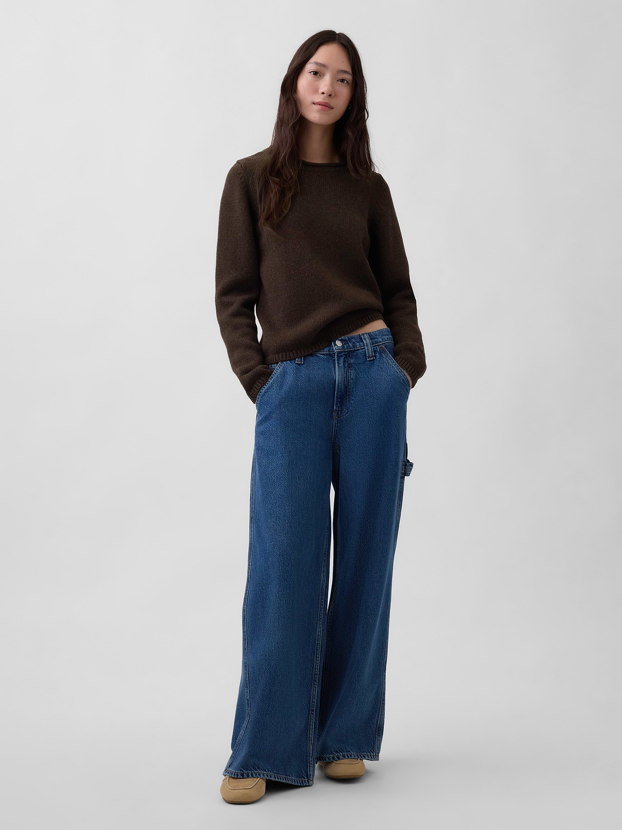 100% Cotton Rollneck Sweater - Terra brown