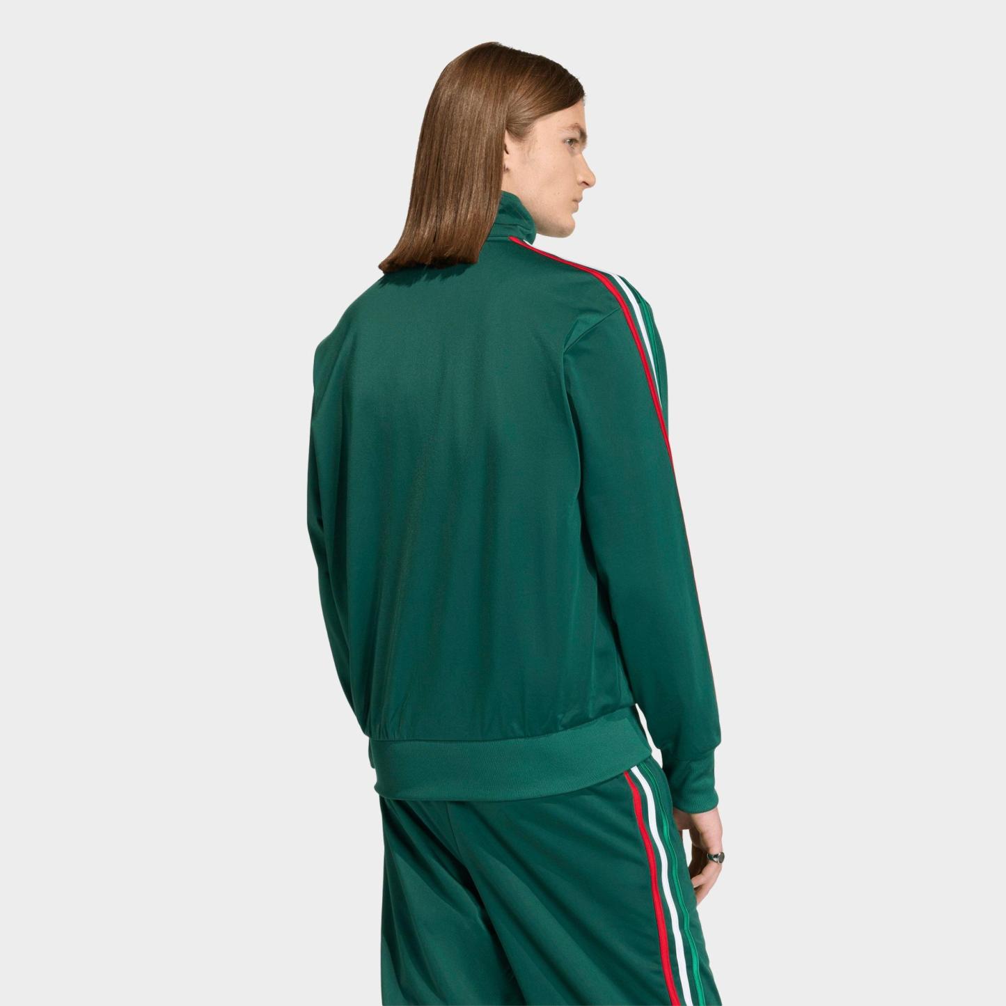 Men's adidas Originals adicolor Sport Firebird Full-Zip Track Jacket - Team Dark Green/Bold Green/White