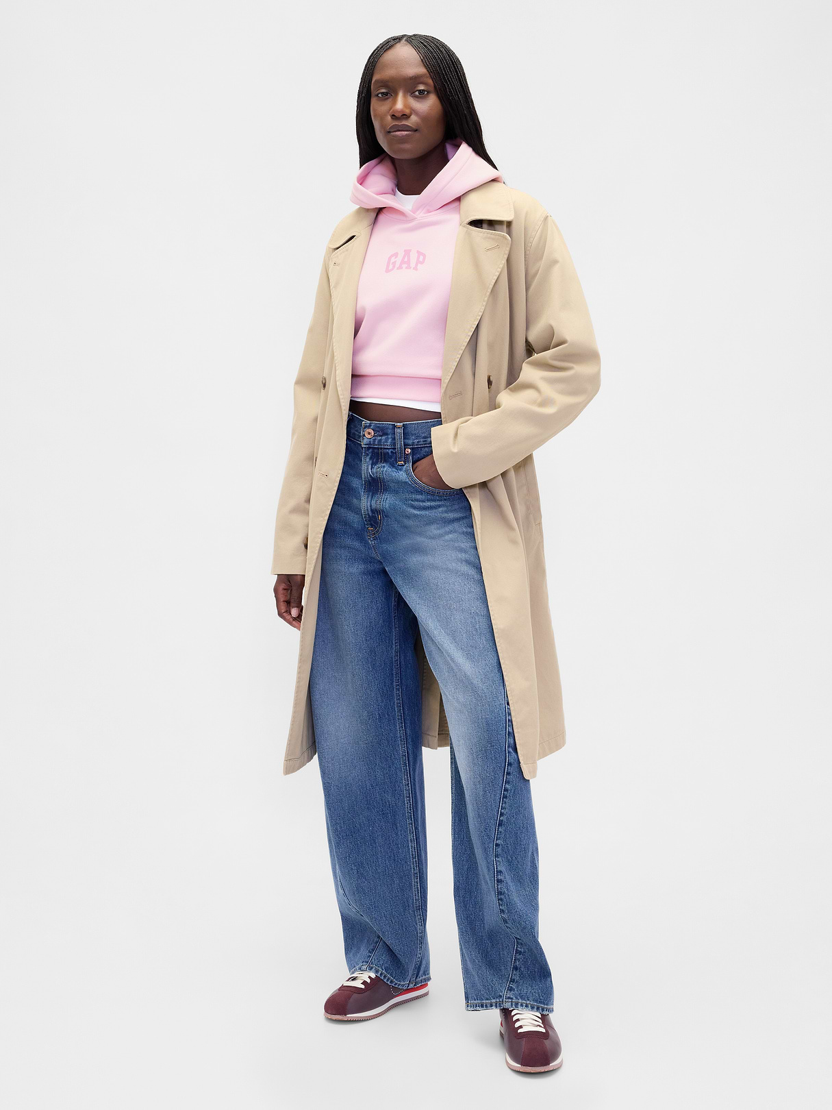 VintageSoft Crop Logo Hoodie - Primrose pink