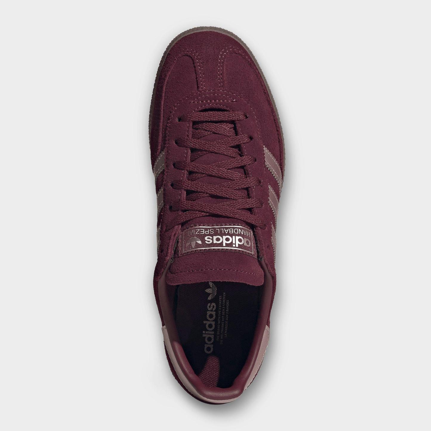 Women's adidas Originals Handball Spezial Casual Shoes - Part 3 - Maroon/Grey/Gum - Top view