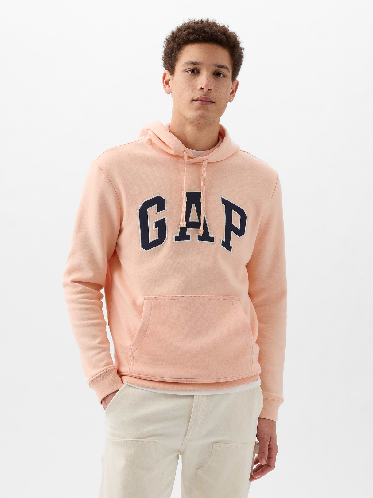Adult VintageSoft Arch Logo Hoodie - peach parfait