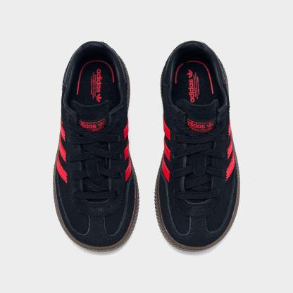 Kids' Toddler adidas Originals Handball Spezial Stretch Lace Casual Shoes - Core Black/Pure Ruby - Top view