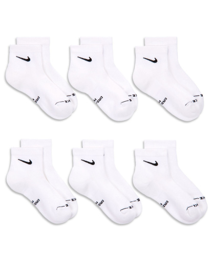 Nike Unisex Elevated Everyday Ankle Socks, 6-Pack - White