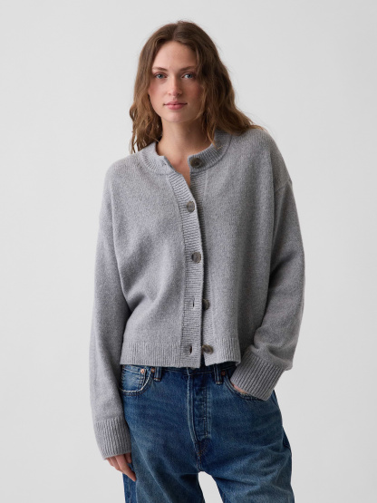 CashSoft Oversized Chunky Cardigan - Heather grey