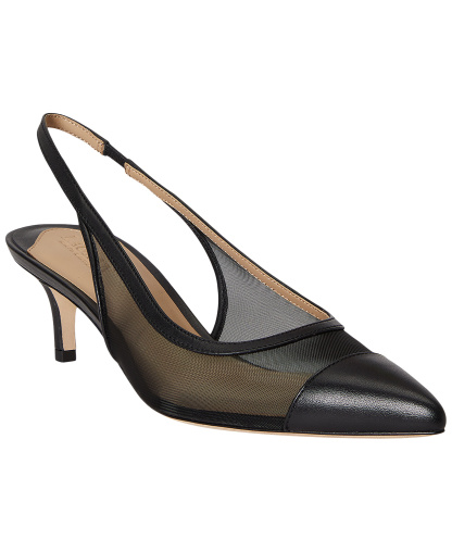 Lauren Ralph Lauren Women's Lolah Mesh and Nappa Slingback Pumps - Black