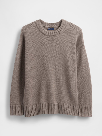 100% Cotton Oversized Sweater - Toasted almond brown