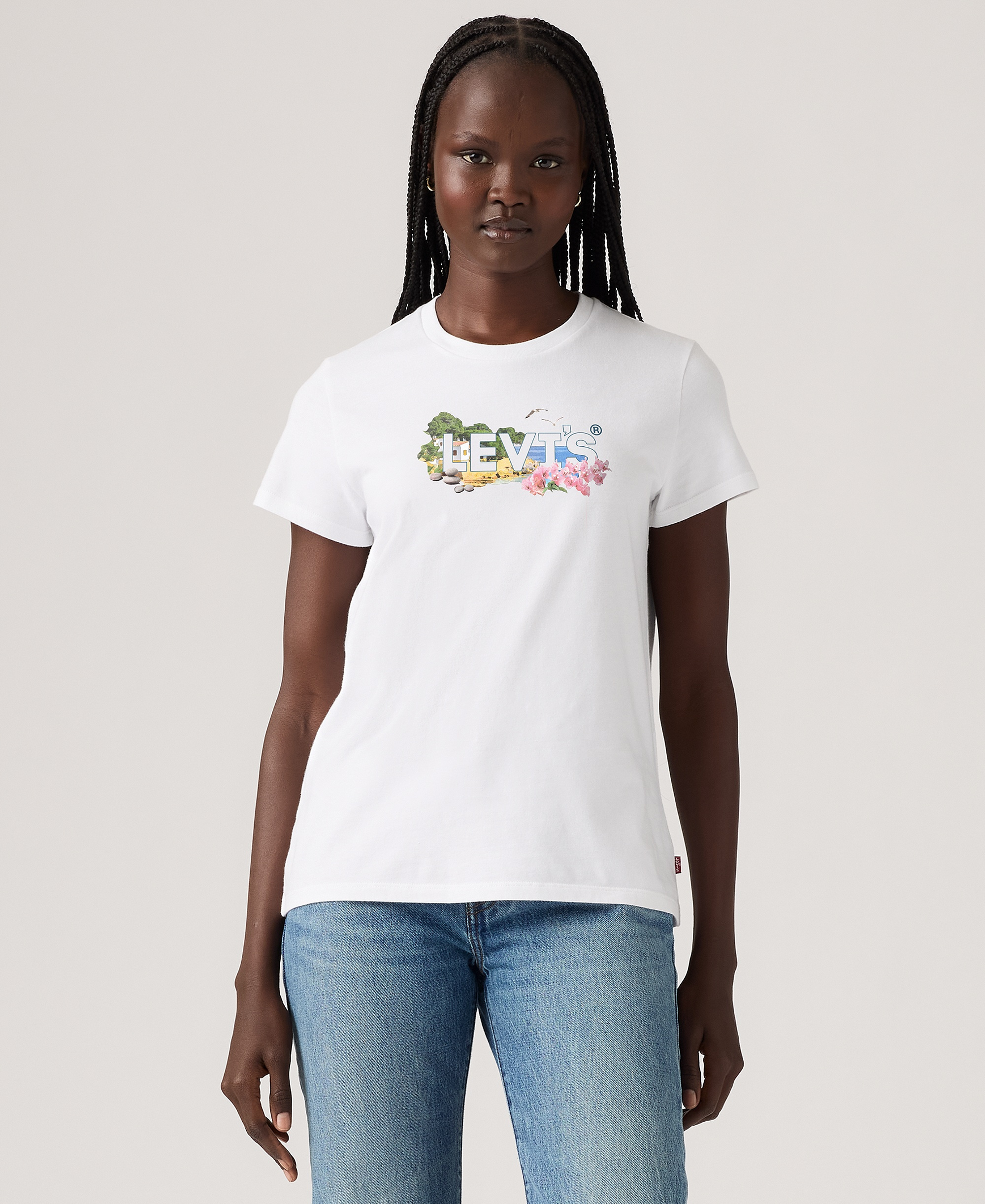 Levi's Women's Perfect Graphic Logo Cotton T-Shirt - White Logo