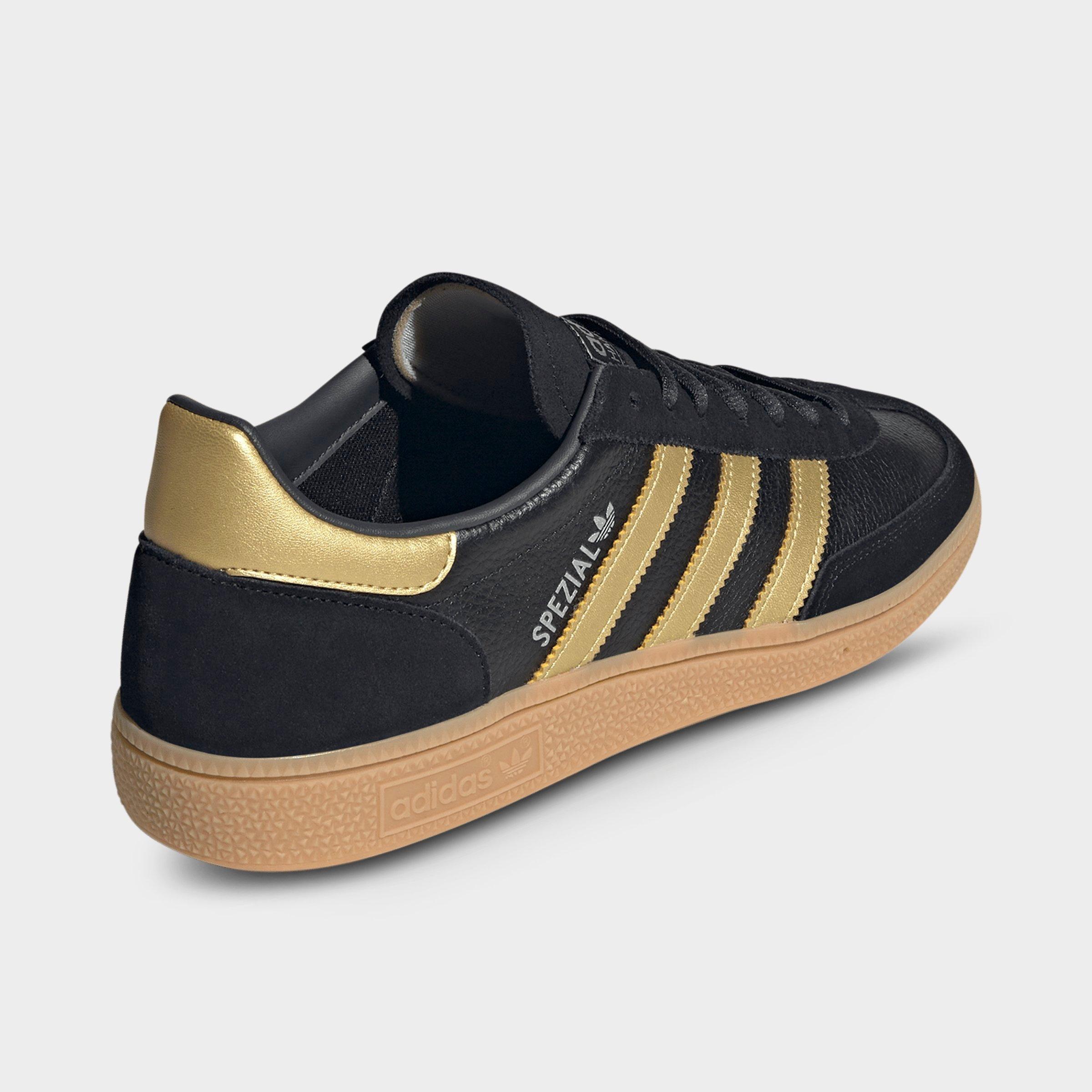 Men's adidas Originals Handball Spezial Casual Shoes - Part 2 - Core Black/Matte Gold/Carbon - Back view