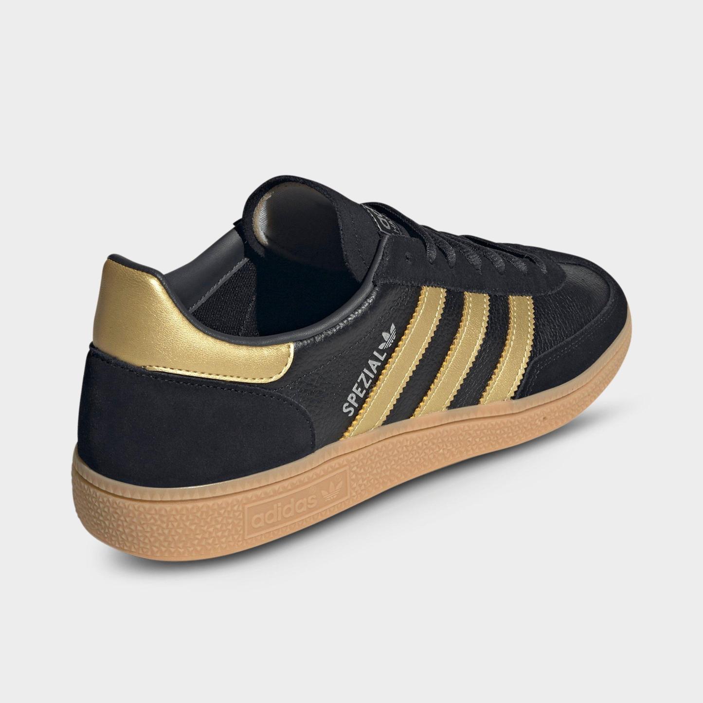 Men's adidas Originals Handball Spezial Casual Shoes - Part 2 - Core Black/Matte Gold/Carbon - Back view