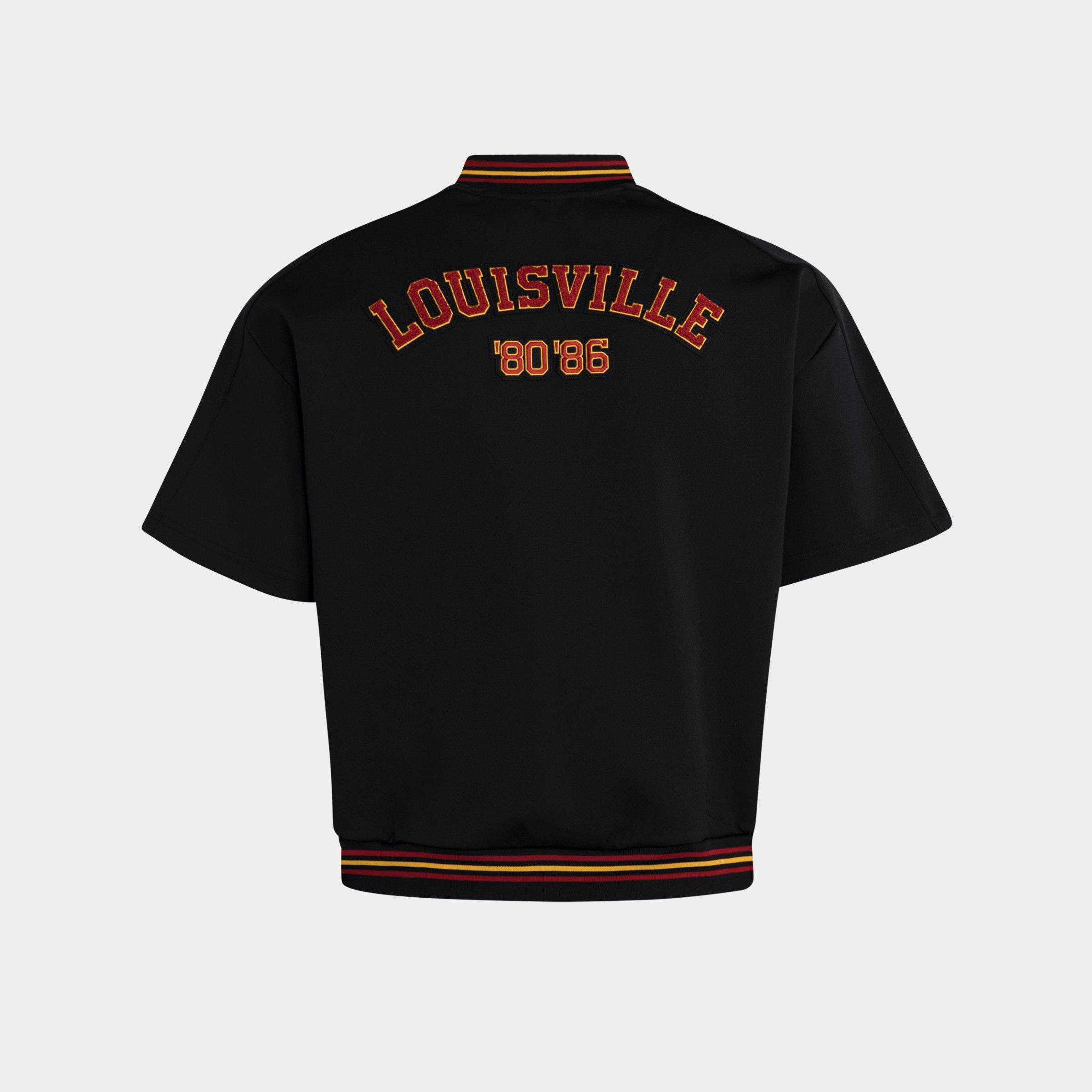 Men's adidas Louisville Cardinals Basketball Warm-Up Top - Black/Team Power Red