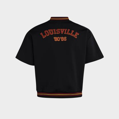 Men's adidas Louisville Cardinals Basketball Warm-Up Top - Black/Team Power Red