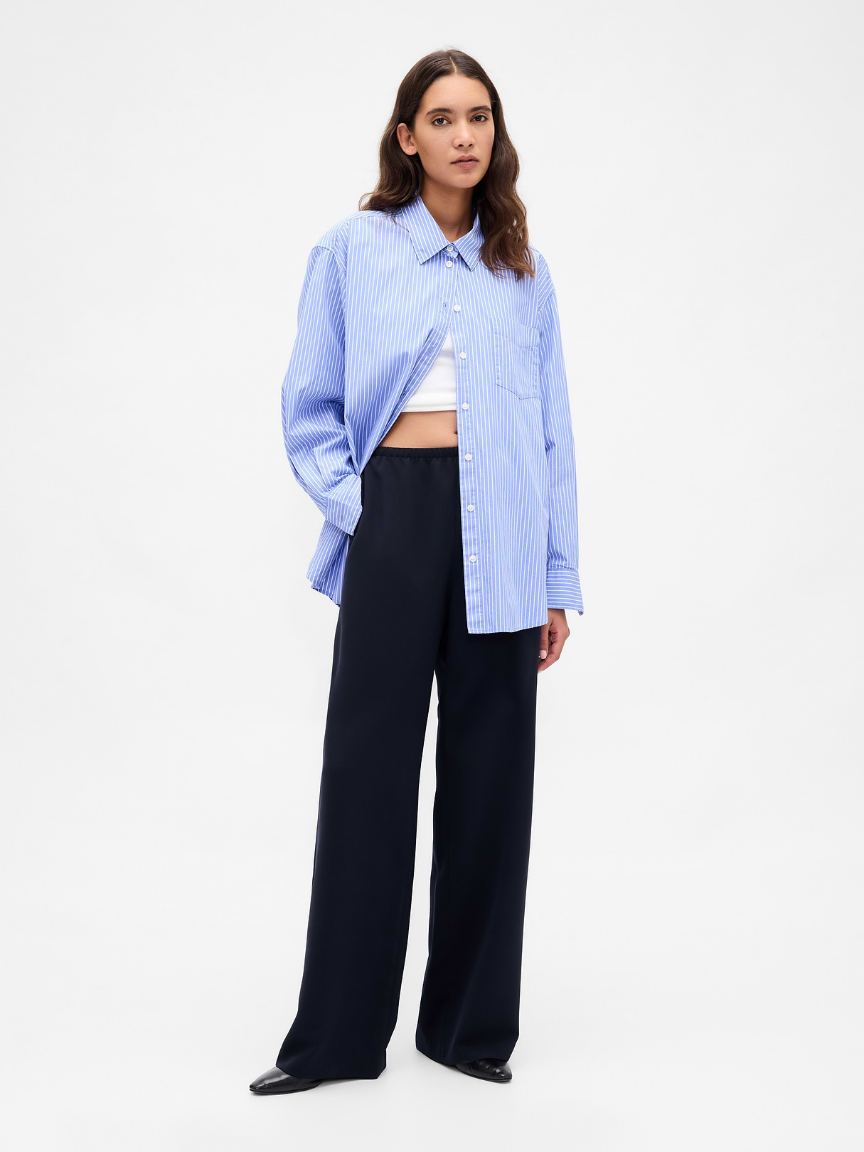 Easy Wide-Leg Pants - New classic navy blue