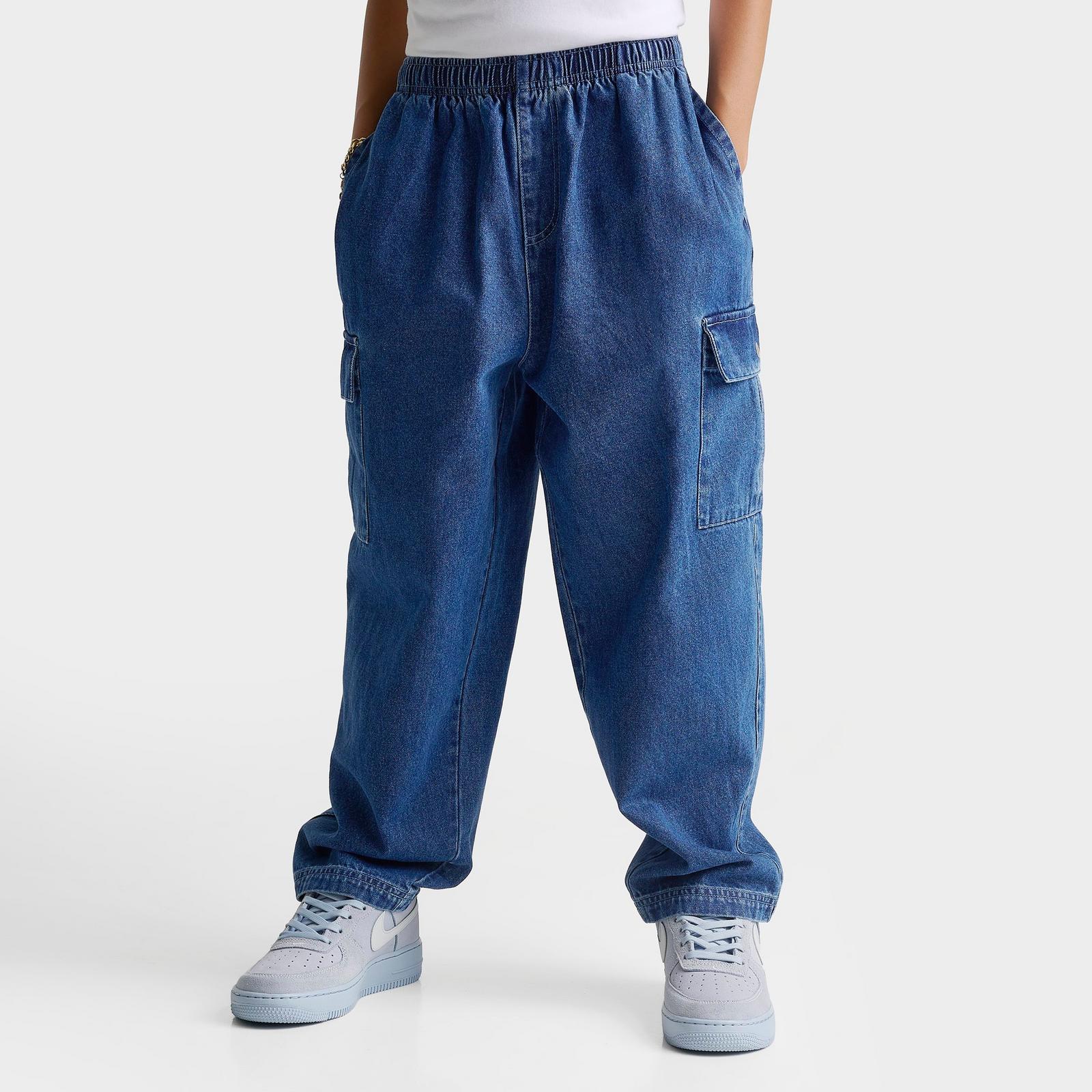 Big Kids' Nike Sportswear Collection Denim Cargo Pants - Mystic Navy/Aegean Storm/Coastal Blue