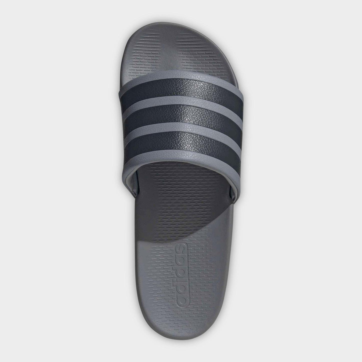 Women's adidas Adilette Comfort 2.0 Slide Sandals - Grey/Carbon/Grey Three - Top view