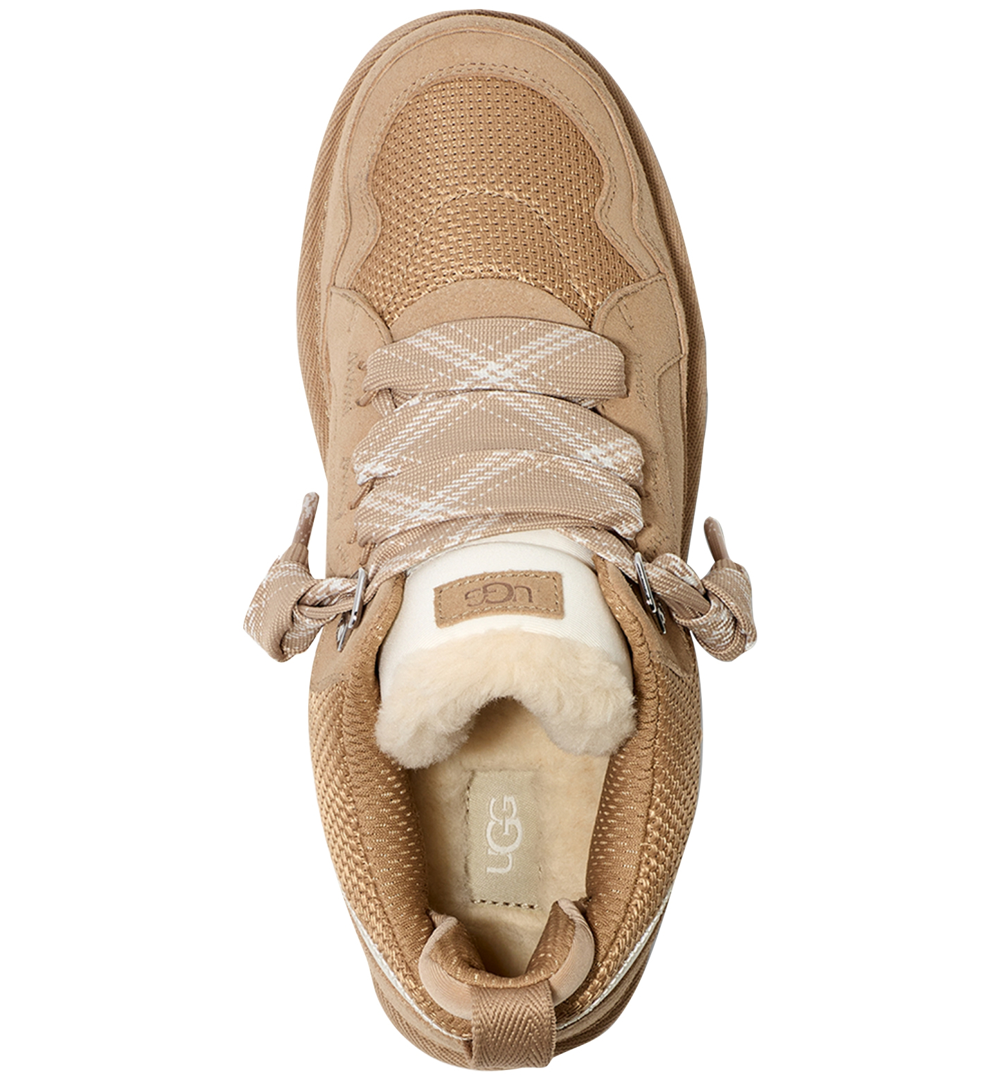 UGG® Kids' Lowmel Lace-Up Cozy Sneakers - Sand