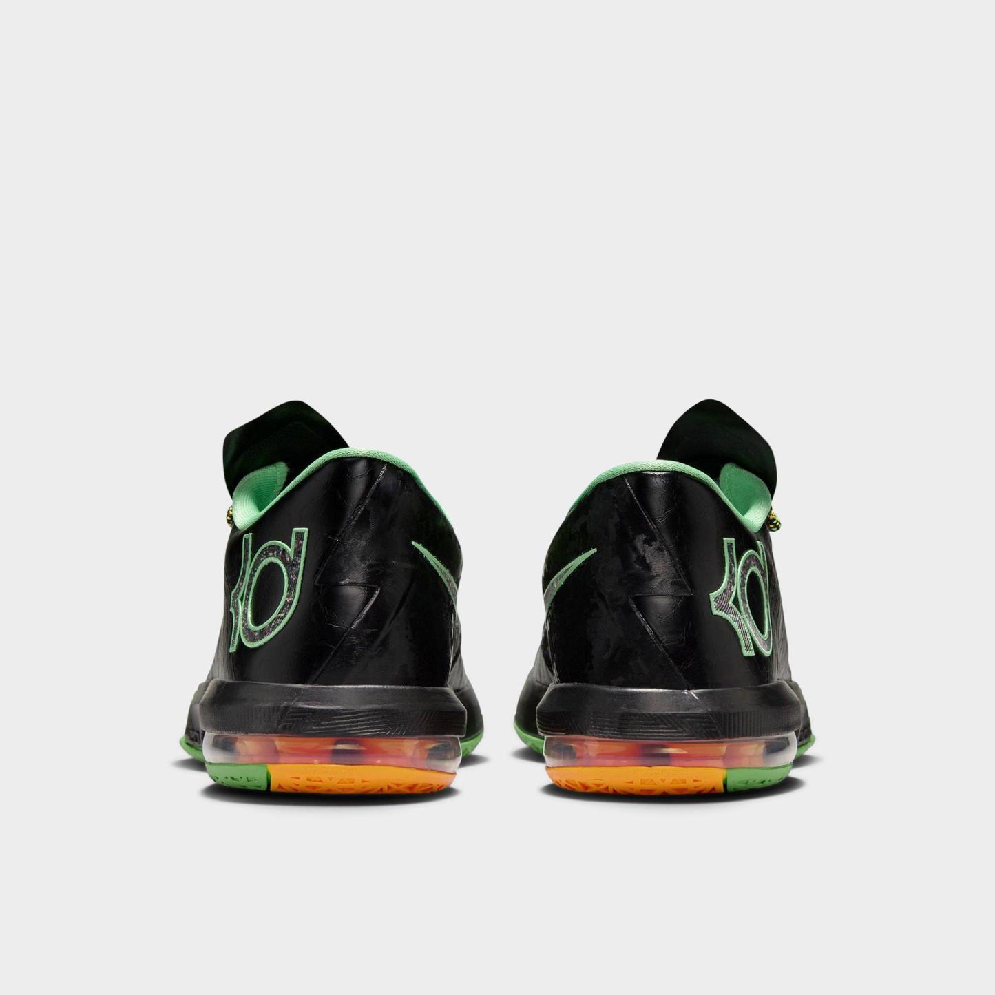 Men's Nithtke KD 6 Basketball Shoes - Black/Multi-Color/Light Lucid Green - Back view