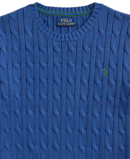 Polo Ralph Lauren Boys' 8-20 Cable-Knit Cotton Sweater - Dusty Azure