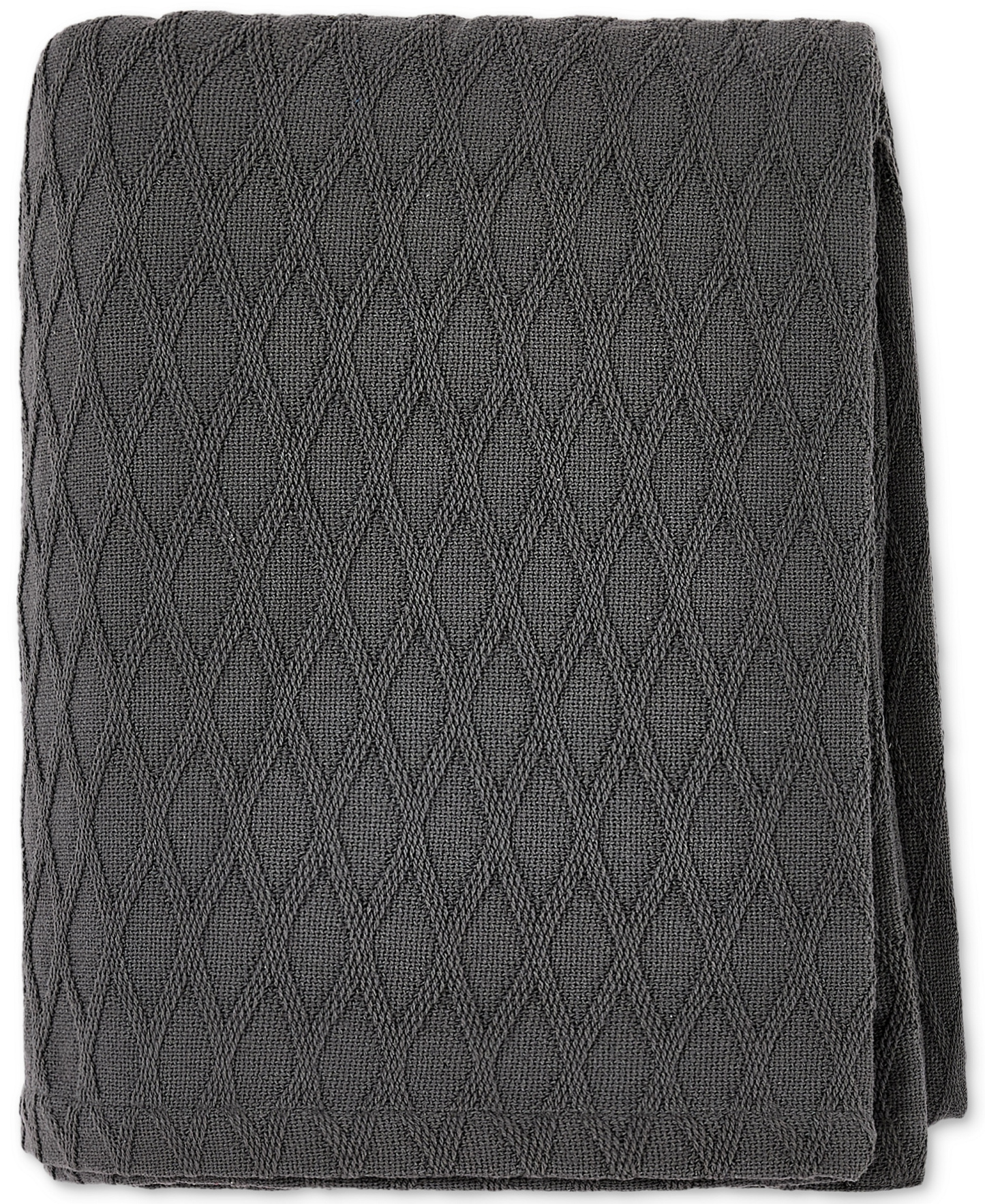 Lauren Ralph Lauren Classic Cotton Blanket, Twin - Charcoal Grey