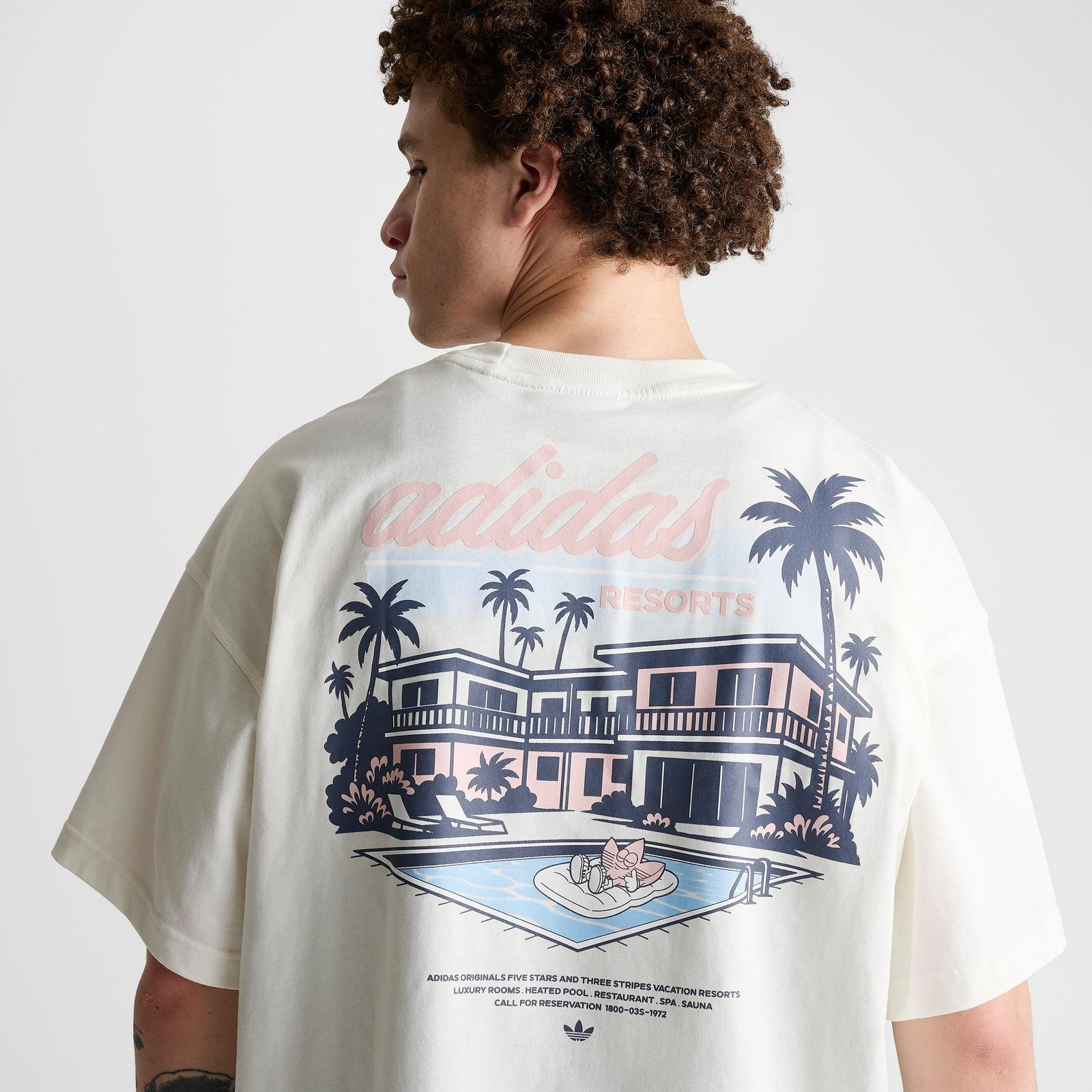 Men's adidas Originals Resort Graphic T-Shirt - Off White - view 5