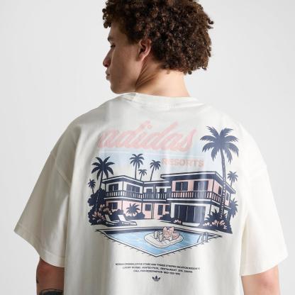 Men's adidas Originals Resort Graphic T-Shirt - Off White - view 5