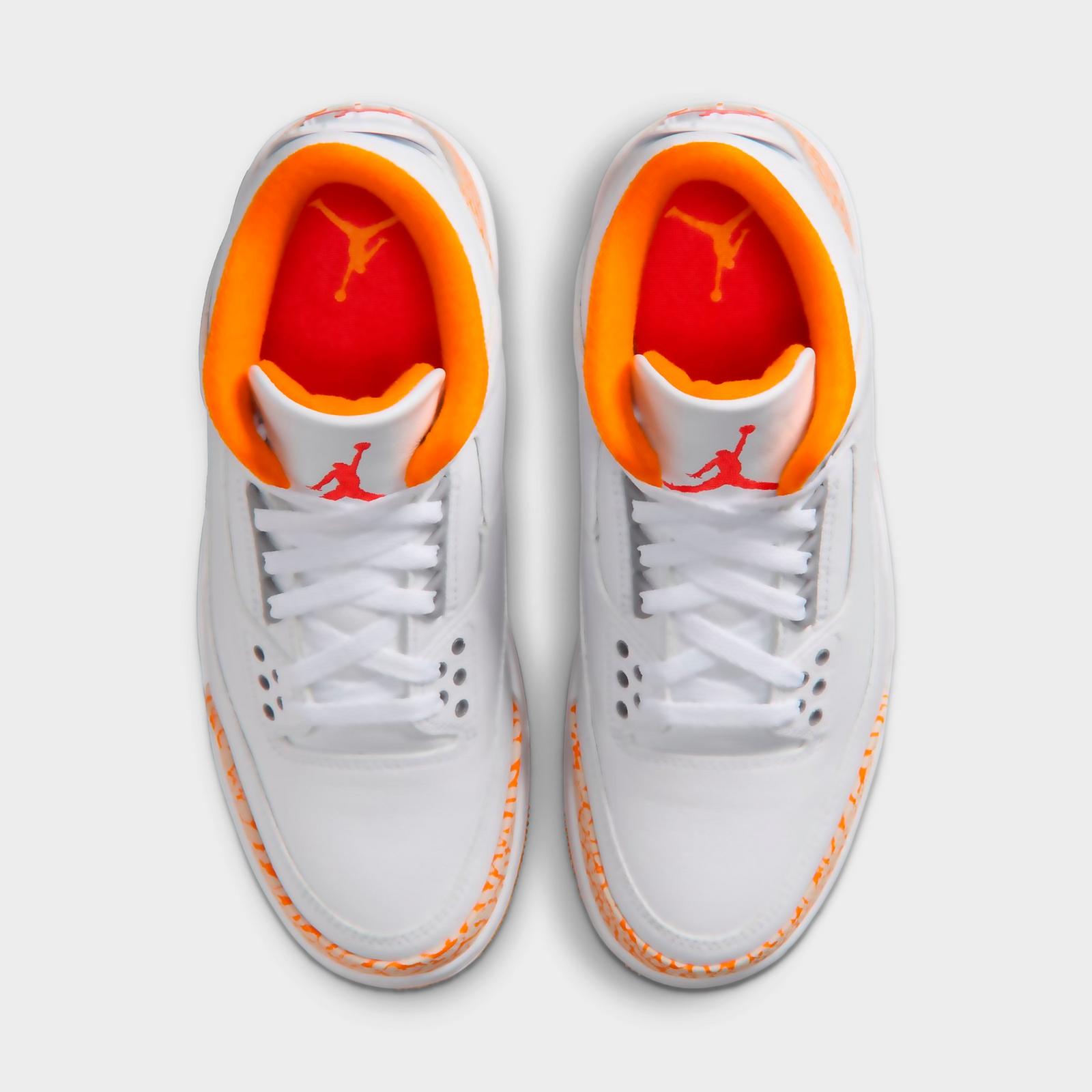 Women's Air Jordan Retro 3 Basketball Shoes - White/Cement Grey/Fire Red/Multi-Color - view 5