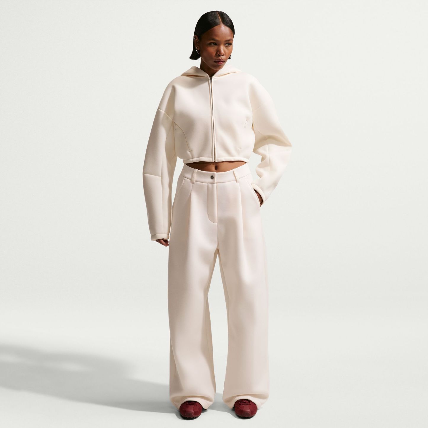 Nithtke Women's Sportswear Loose Mid-Rise Fleece Trousers