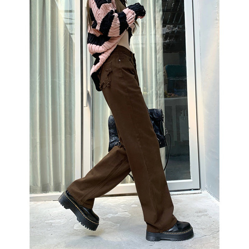 Retro Design XINGX High Waist Straight-leg Pants