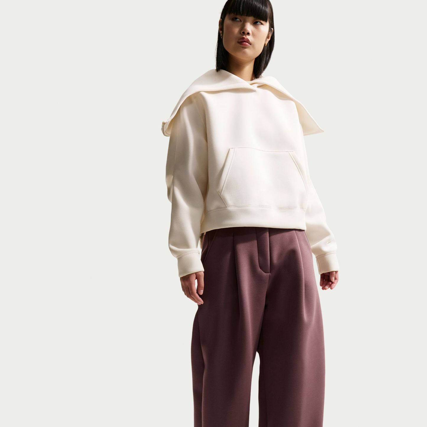 Nithtke Women's Sportswear Loose Mid-Rise Fleece Trousers