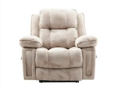 Fauteuil relax - tissu en coton - 95x90x105 cm - beige - design ergonomique