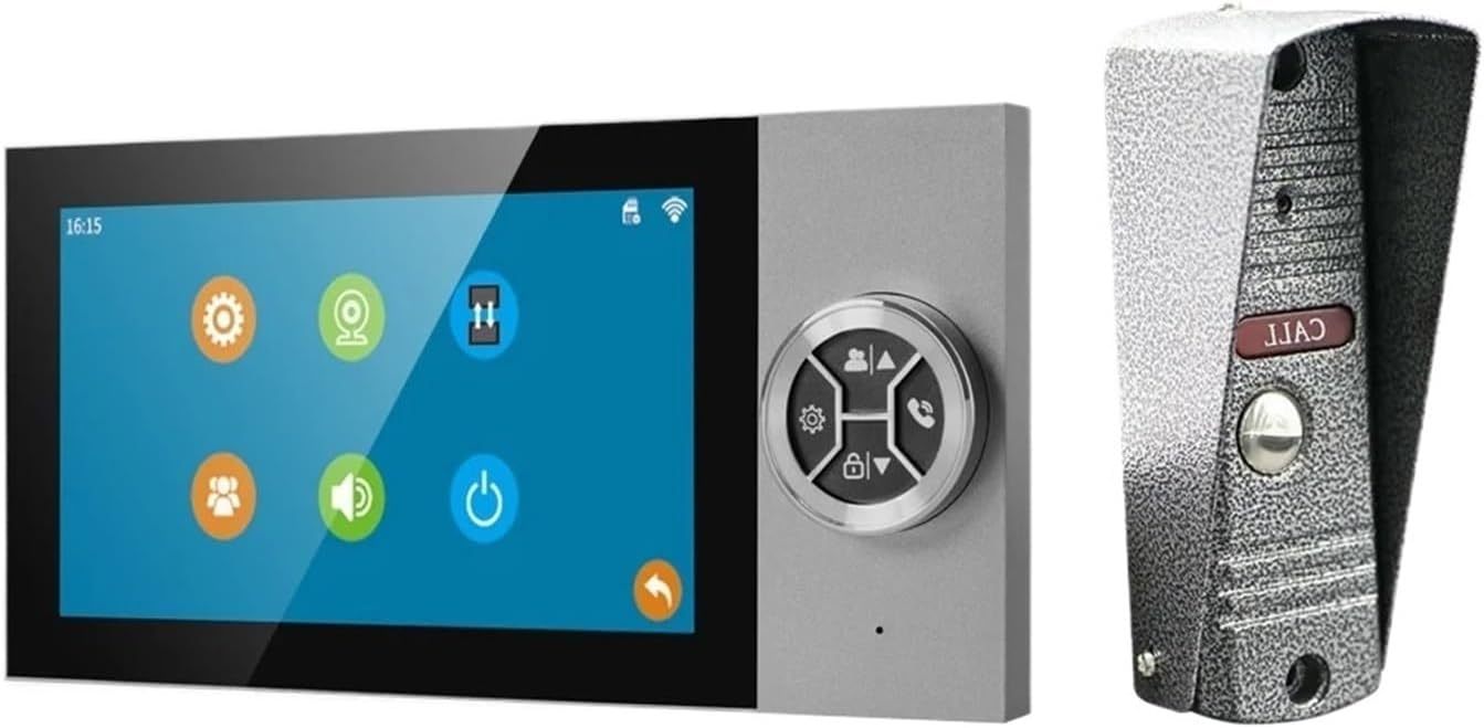 Visiophone avec écran IPS de 7 Pouces, télécommande Tya, interphone WiFi, Sonnette visuelle, Grand Angle 120 degrés, visionneuse Porte sécurité Domestique