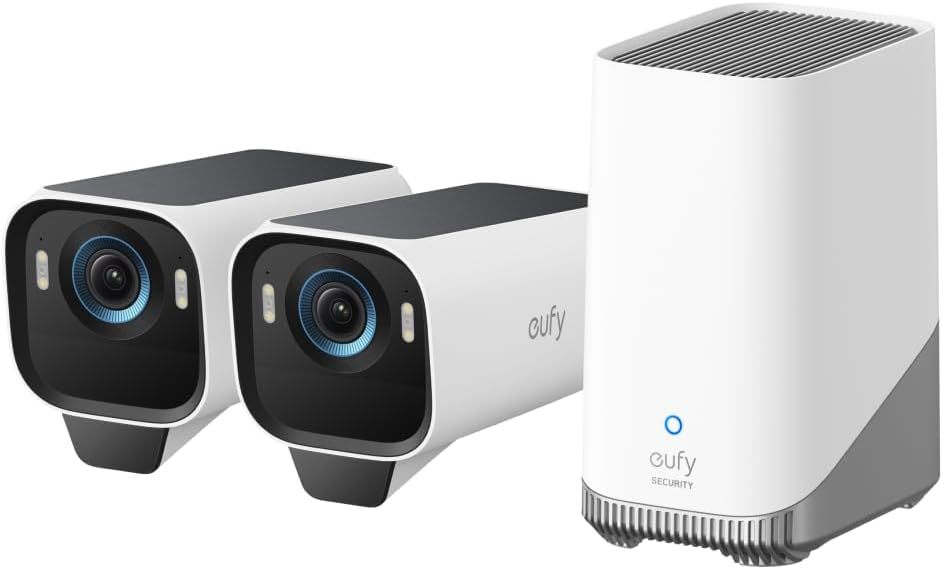 eufy Security S3 Pro (eufyCam 3 Pro), 4K Camera Surveillance WiFi exterieure sans Fil avec Panneau Solaire, Vision Nocturne MaxColor, Reconnaissance faciale IA, Stockage Local, aucuns Frais mensuels