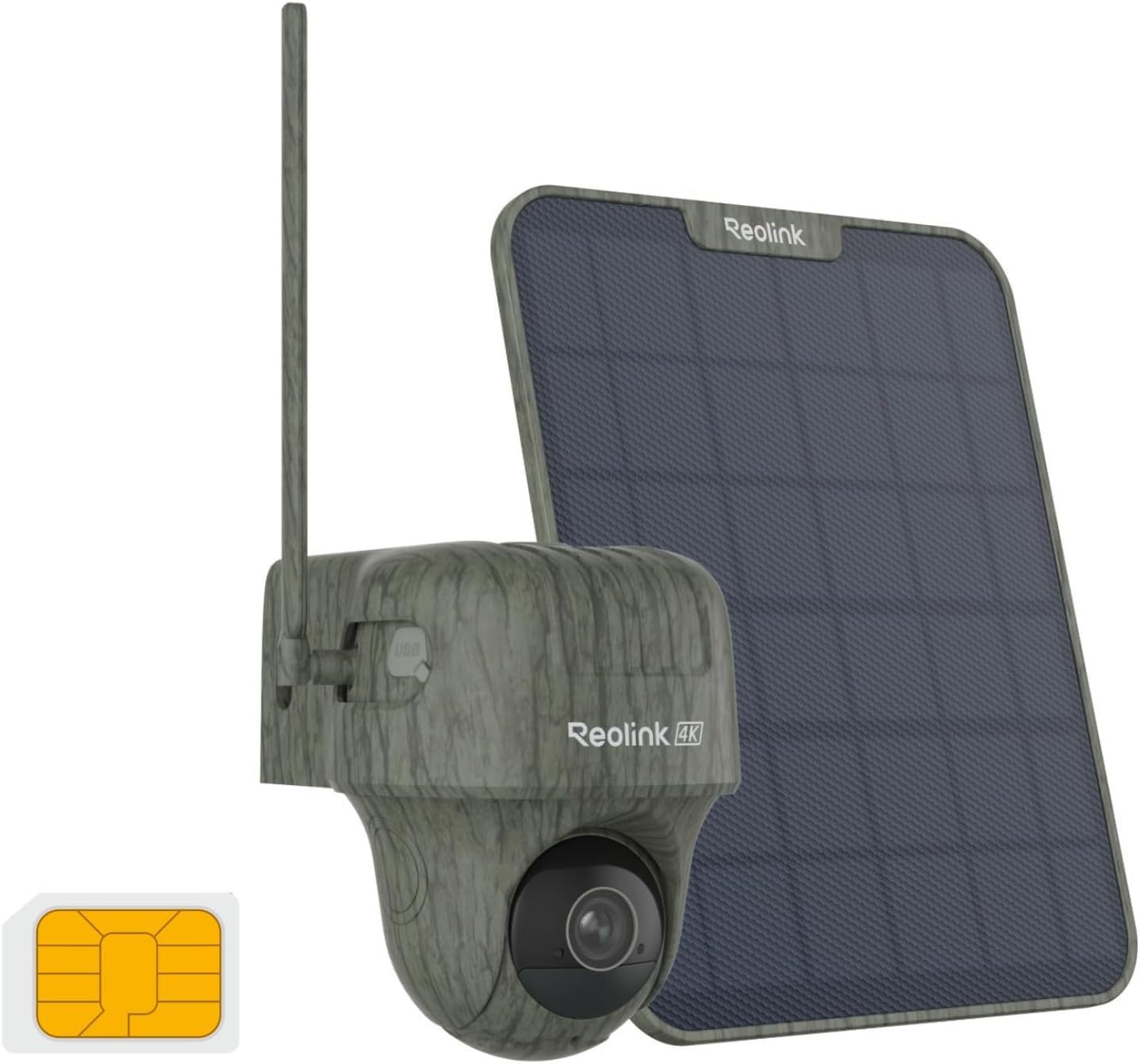 Reolink 4K Caméra Surveillance 4G LTE Extérieure sans Fil, Go Ranger PT + Panneau Solaire + Carte SD 32 Go, 360° PTZ, Audio Bidirectionnel, Détection de l'animal, Accès à Distance, Vision Nocturne IR